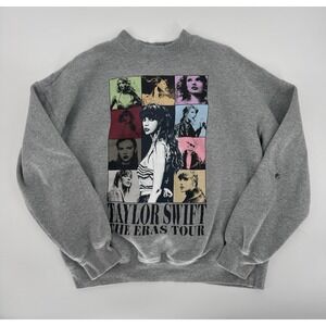 Taylor Swift The Eras Tour Heather Gray Crewneck Sweatshirt Size XS Flaws